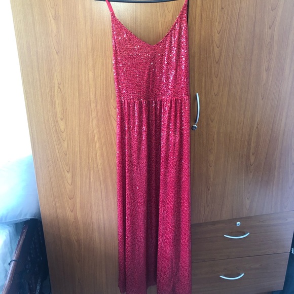 ZARA RED SPARKLY DRESS - Picture 3 of 6